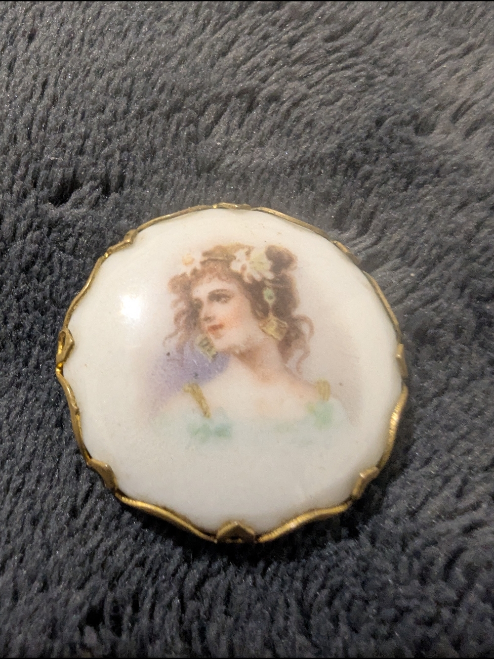 Hand Painted Victorian Brooch